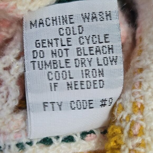 Rebellion Again Granny Square Crochet Crew Neck Sweater Coachella Stagecoach - Picture 12 of 14